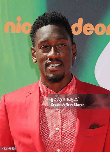 Player Larry Sanders attends Nickelodeon Kids' Choice Sports Awards 2014 at Pauley Pavilion on July 17, 2014 in Los Angeles, California.