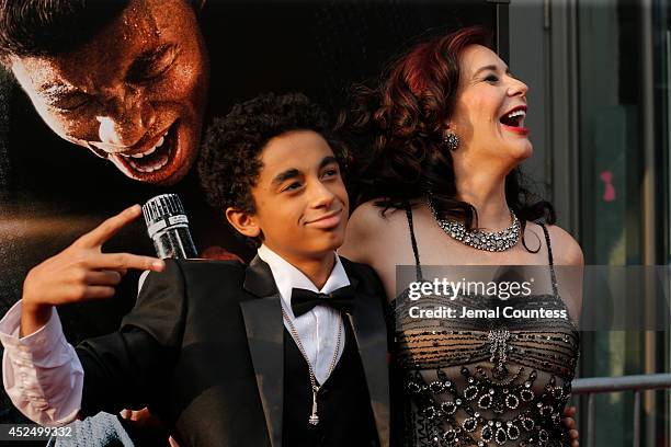 James Brown II and Tomi Rae Brown attend the "Get On Up" premiere at The Apollo Theater on July 21, 2014 in New York City.