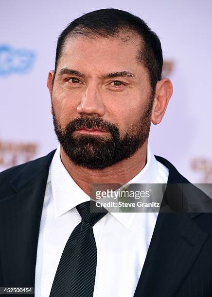 Actor Dave Bautista attends Marvel's "Guardians Of The Galaxy" Los Angeles Premiere at the Dolby Theatre on July 21, 2014 in Hollywood, California.