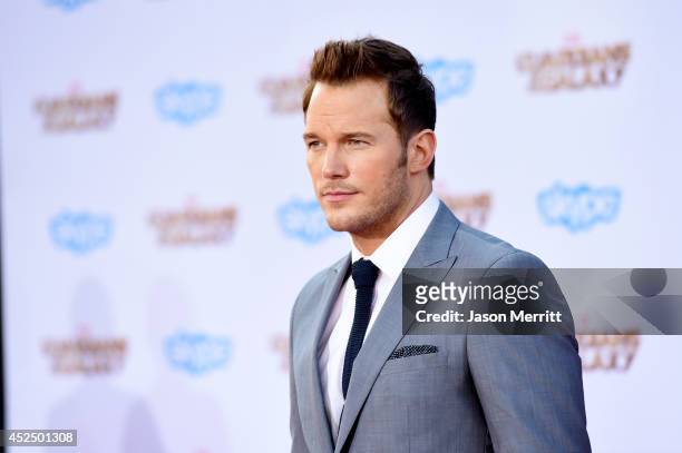 Actor Chris Pratt attends the premiere of Marvel's "Guardians Of The Galaxy" at the Dolby Theatre on July 21, 2014 in Hollywood, California.