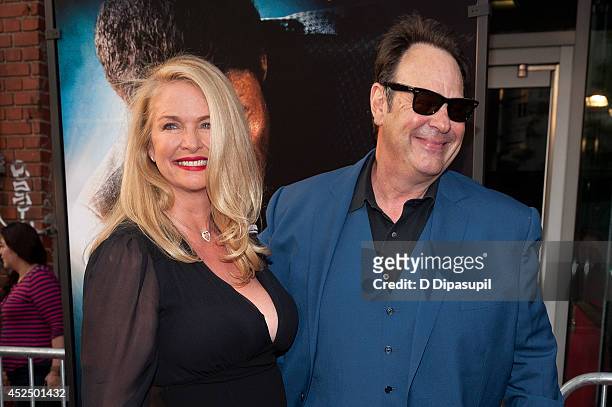 Actor Dan Aykroyd and wife Donna Dixon attend the "Get On Up" premiere at The Apollo Theater on July 21, 2014 in New York City.