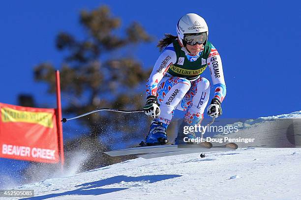 Marie Marchand-Arvier of France skis to 14th place in the ladies' downhill on Raptor at the Audi FIS Alpine World Cup at Beaver Creek on November 29,...