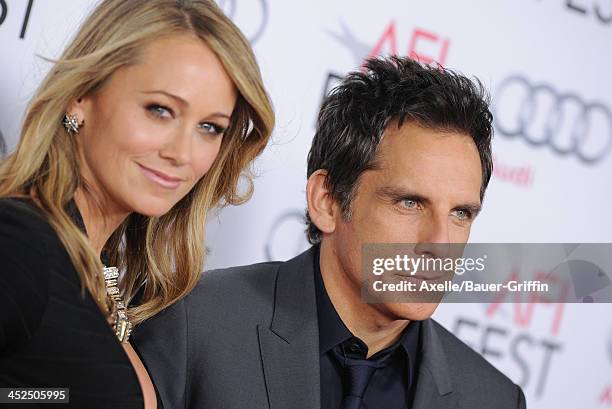 Actors Ben Stiller and Christine Taylor arrive at AFI FEST 2013 'The Secret Life Of Walter Mitty' premiere at TCL Chinese Theatre on November 13,...