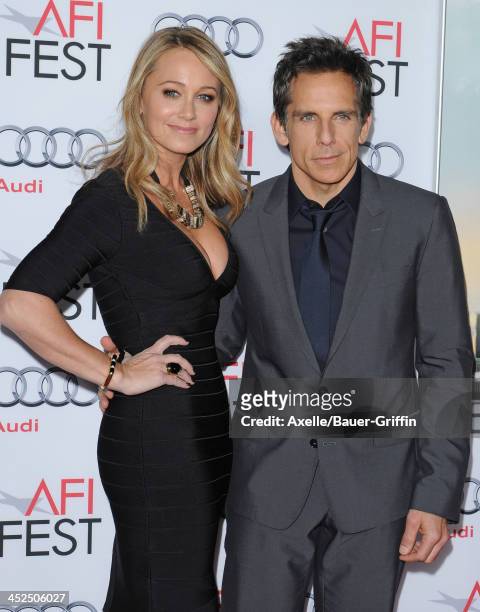 Actors Ben Stiller and Christine Taylor arrive at AFI FEST 2013 'The Secret Life Of Walter Mitty' premiere at TCL Chinese Theatre on November 13,...
