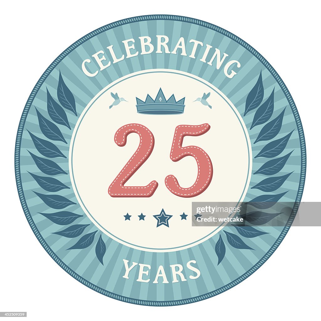 Twenty Five Years Anniversary Badge