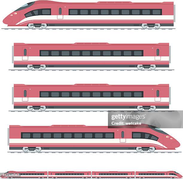 high speed train - hochgeschwindigkeitszug stock-grafiken, -clipart, -cartoons und -symbole