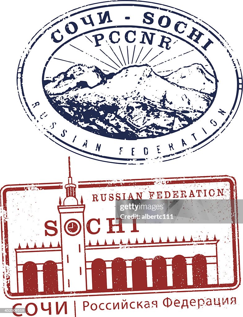 Sochi Russia Travel Stamps