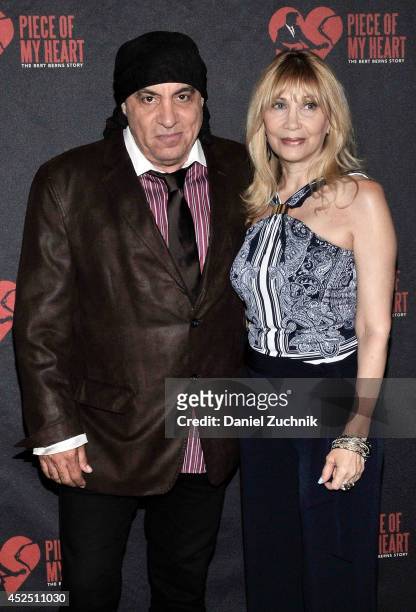 Steve Van Zandt and Maureen Van Zandt attend "Piece of My Heart: The Bert Berns Story" opening night at The Pershing Square Signature Center on July...