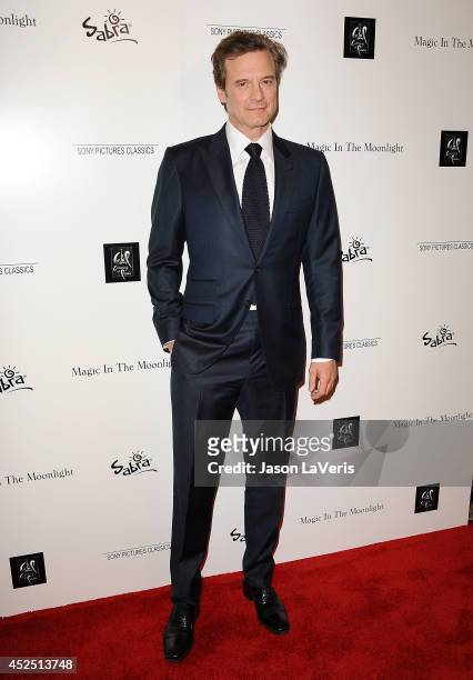 Actor Colin Firth attends the premiere of "Magic in the Moonlight" at Linwood Dunn Theater at the Pickford Center for Motion Study on July 21, 2014...