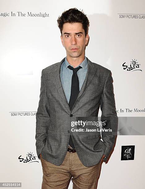 Actor Hamish Linklater attends the premiere of "Magic in the Moonlight" at Linwood Dunn Theater at the Pickford Center for Motion Study on July 21,...