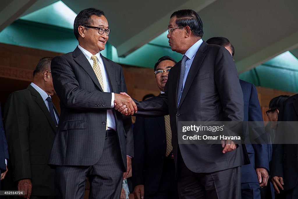 Prime Minister Hun Sen & Opposition Leader Sam Rainsy Hold Talks In Phnom Penh