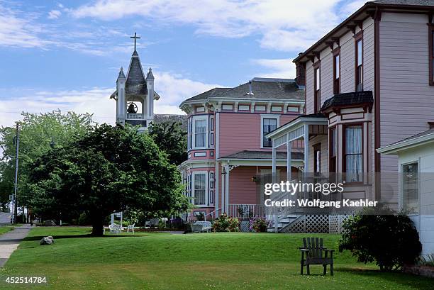 Washington, Whidbey Island, Coupeville, Victorian Style Houses.