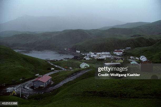 Alaska, Aleutian Isl. Aleut Village Of Atka On Atka Island.