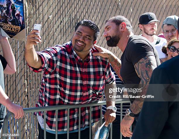 Dave Batista is seen at 'Jimmy Kimmel Live' on July 21, 2014 in Los Angeles, California.