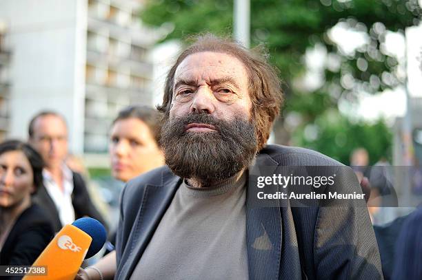 Writer and activist Marek Halter attends the Sarcelles Synagogue for a inter faith service on July 21, 2014 in Sarcelles, France. Demonstrations by...