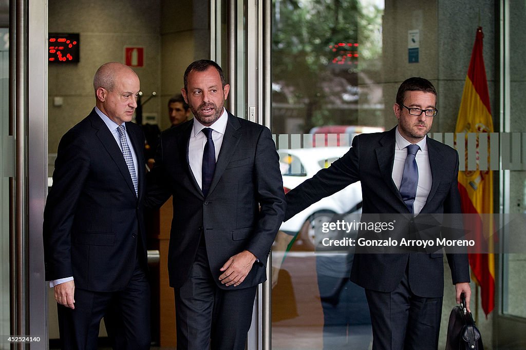 Former FC Barcelona President Sandro Rosell In Court Over Neymar Signing