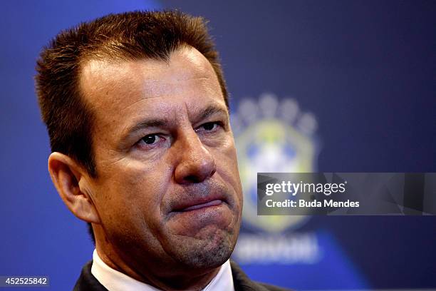 Carlos Dunga is introduced as the new coach of the Brazilian national football team during a press conference at the Brazilian Football Confederation...