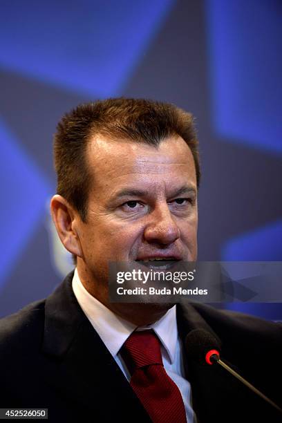 Carlos Dunga is introduced as the new coach of the Brazilian national football team during a press conference at the Brazilian Football Confederation...