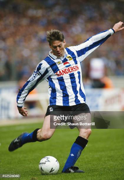 Chris Waddle of Sheff Wed in action during the FA Cup semi final between Sheffield Wednesday and Sheffield United at Wembley stadium on April 3, 1993...