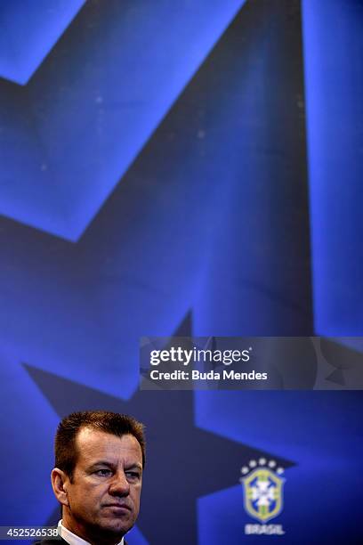 Carlos Dunga is introduced as the new coach of the Brazilian national football team during a press conference at the Brazilian Football Confederation...