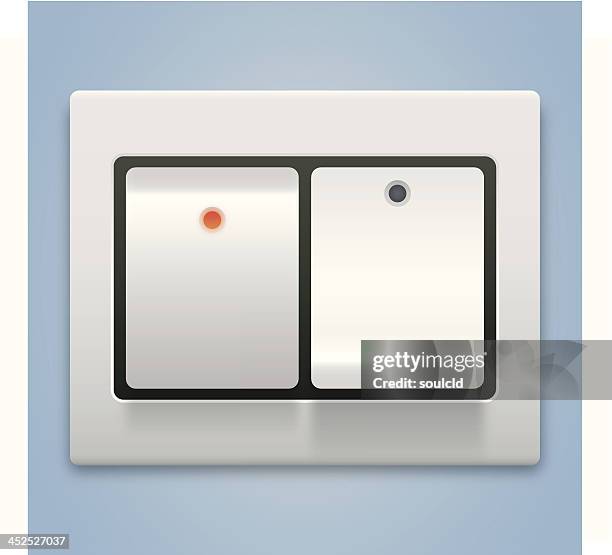 switch icon - turning light switch on stock illustrations