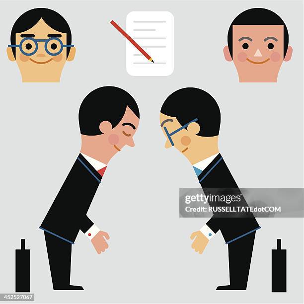 infographic overseas agreement - taking a bow stock illustrations