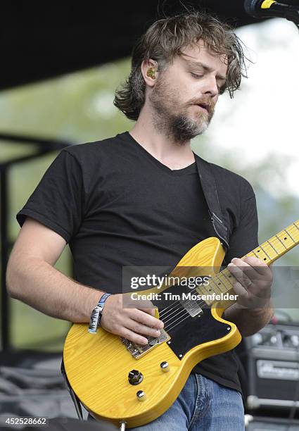 Jake Snider of Minus the Bear performs during the Pemberton Music and Arts Festival on July 18, 2014 in Pemberton, British Columbia.