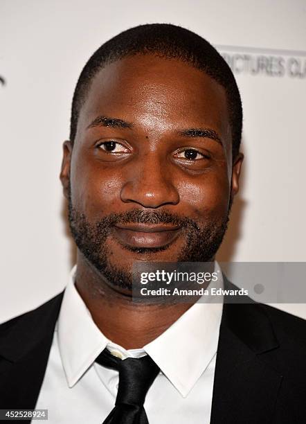Actor Eme Ikwuakor arrives at the special Los Angeles screening of "Magic In The Moonlight" at the Linwood Dunn Theater at the Pickford Center for...
