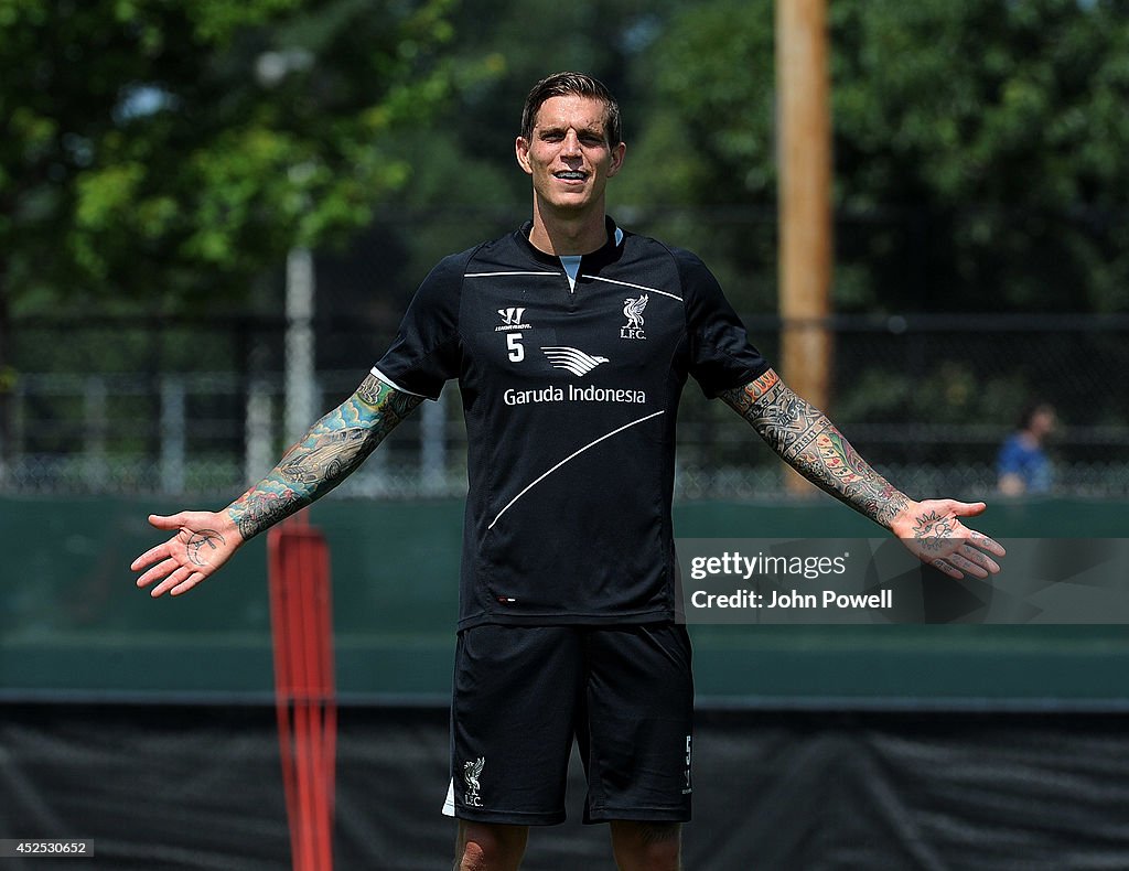 Liverpool FC Training At Harvard University