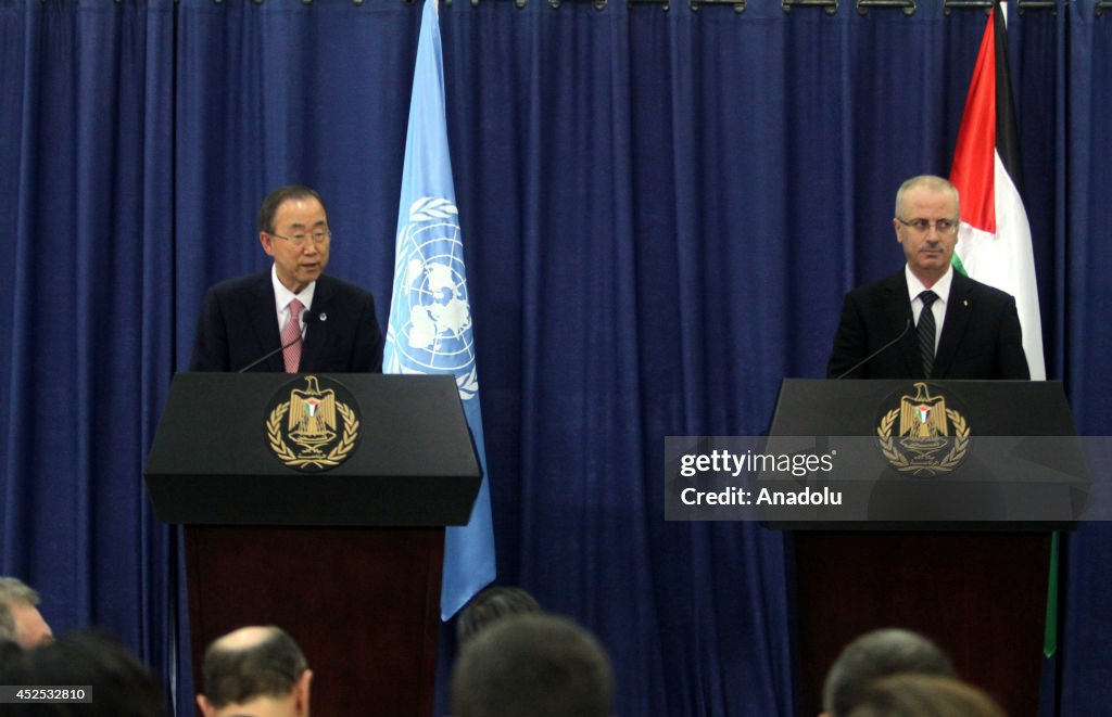 Secretary-General of the United Nations Ban-ki moon in Ramallah