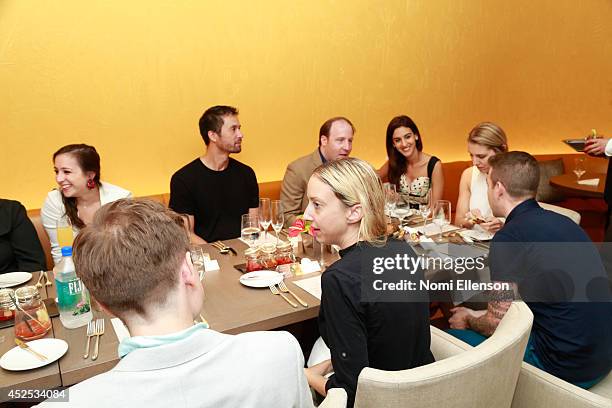 Phillippe Chang, Patrick Monahan, Natalie Zfat, Tricia Rosentreter, Charles Thorp, and Ally Lewis attend Natalie Zfat's Brunch at Clement Restaurant...