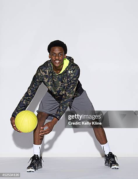 Antonio Blakeney poses for a portrait during the National Basketball Players Association Top 100 Camp on June 18, 2014 at John Paul Jones Arena in...