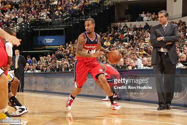 Eric Maynor of the Washington Wizards drives against the Indiana Pacers at Bankers Life Fieldhouse on November 29, 2013 in Indianapolis, Indiana....