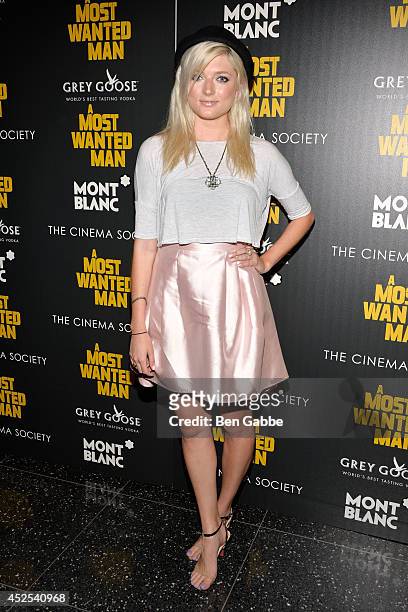 Model Sophie Sumner attends Lionsgate and Roadside Attraction's premiere of "A Most Wanted Man" hosted by The Cinema Society and Montblanc at Museum...