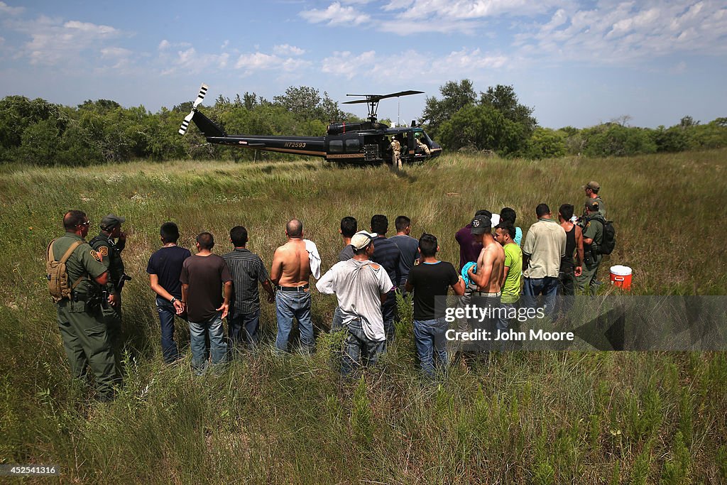 US Customs And Border Security Agents Patrol Texas-Mexico Border