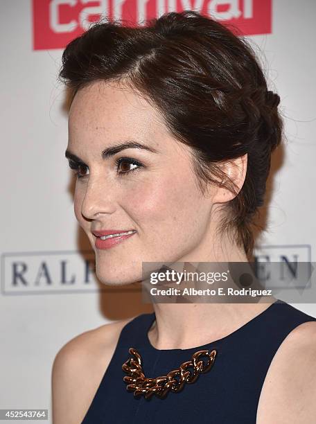 Actress Michelle Dockery attends the 2014 Summer TCA Tour "Downton Abbey" Season 5 photocall at The Beverly Hilton Hotel on July 22, 2014 in Beverly...