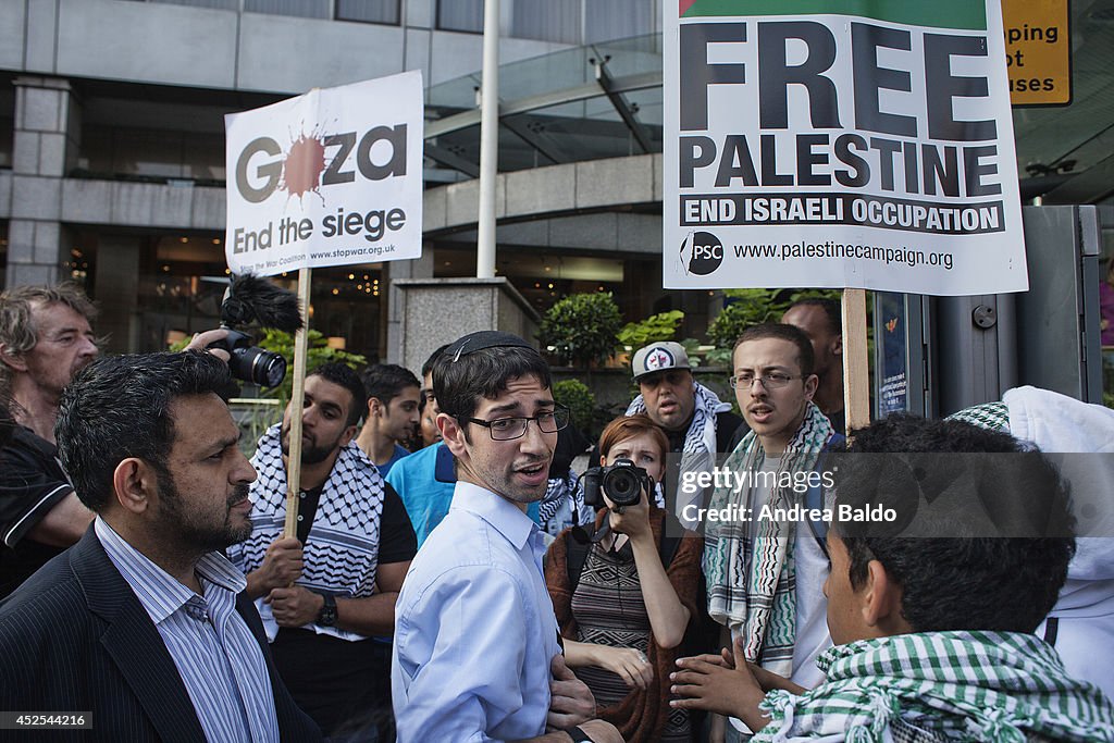 Pro Palestinian Protests at Israeli Embassy in London