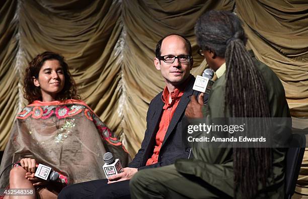 Filmmakers Paula Schargorodsky and Jason Spingarn-Koff and Film Independent at LACMA Film Curator Elvis Mitchell attend the Film Independent...