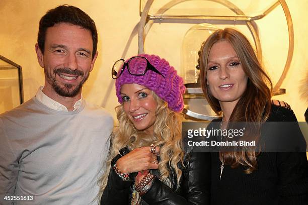 Oliver Berben, Nina Heyd and Katrin Kraus attend the 'House of Capulet' shop opening on November 29, 2013 in Munich, Germany.