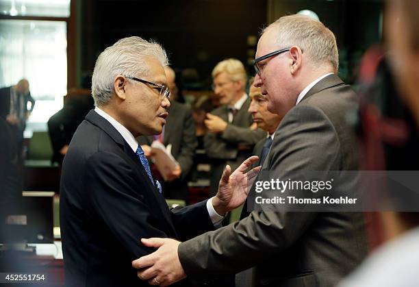 The Foreign Minister of Netherland, Frans Timmermans meets with Datuk Hamzah Zainuddin, Deputy Minister of Foreign Affairs of Malysia on July 23,...