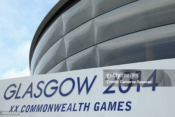 General view of final preparations for the Commonwealth Games on July 21, 2014 in Glasgow, Scotland.