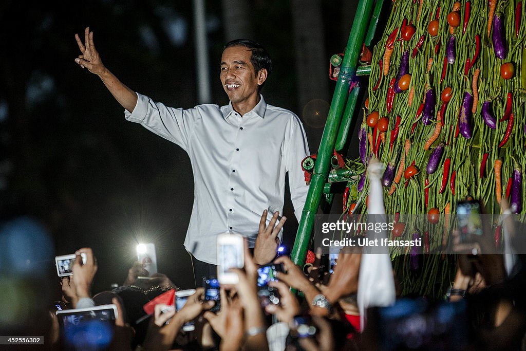 Joko Widodo Supporters Take To The Streets To Celebrate Presidential Election Victory