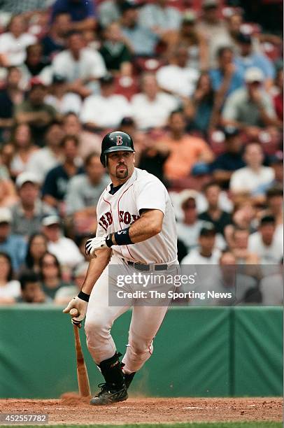 Trot Nixon of the Boston Red Sox bats against the New York Yankees during the game at Fenway Park on September 8, 2000 in Boston, Massachusetts.