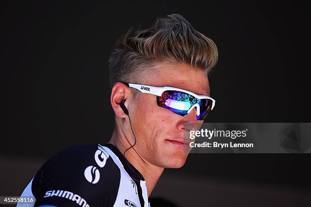 Marcel Kittel of Germany and Team Giant-Shimano looks on during the eleventh stage of the 2014 Tour de France, a 188km stage between Besancon and...