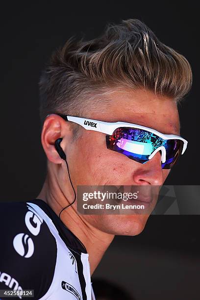 Marcel Kittel of Germany and Team Giant-Shimano looks on during the eleventh stage of the 2014 Tour de France, a 188km stage between Besancon and...