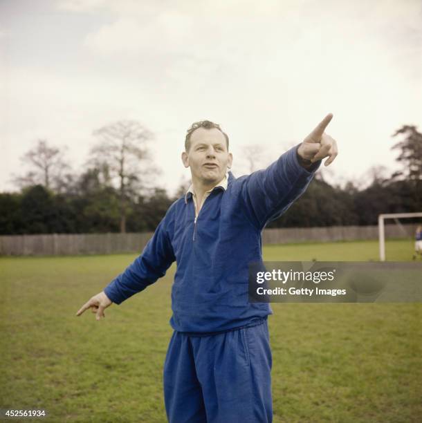 England manager Sir Walter Winterbottom takes a coaching session in 1961. Winterbottom was England manager from 1946-1962.