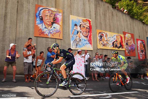Giovanni Visconti of Italy and Movistar in action during the seventeenth stage of the 2014 Tour de France, a 125km stage between Saint-Gaudens and...