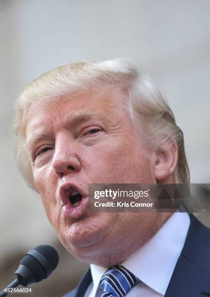 Donald Trump speaks during the Trump International Hotel Washington, D.C Groundbreaking Ceremony at Old Post Office on July 23, 2014 in Washington,...