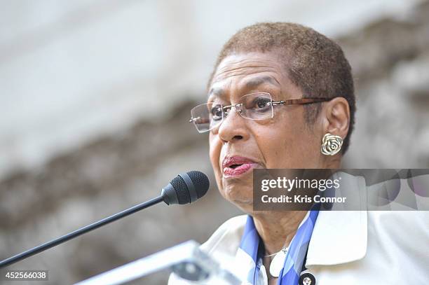 Eleanor Holmes Norton speaks during the Trump International Hotel Washington, D.C Groundbreaking Ceremony at Old Post Office on July 23, 2014 in...