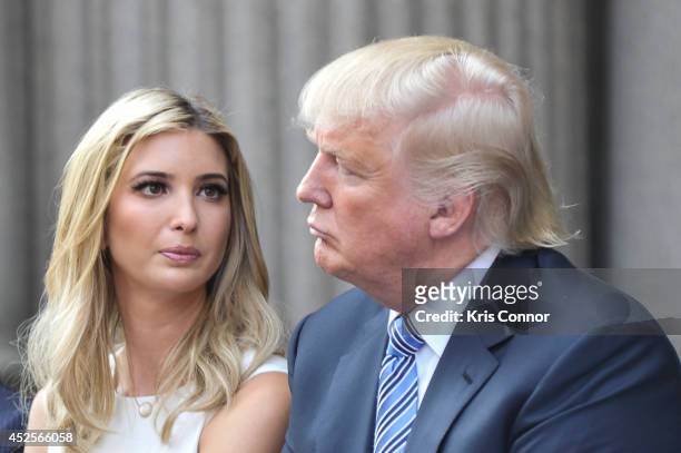 Ivanka Trump and Donald Trump attend the Trump International Hotel Washington, D.C Groundbreaking Ceremony at Old Post Office on July 23, 2014 in...